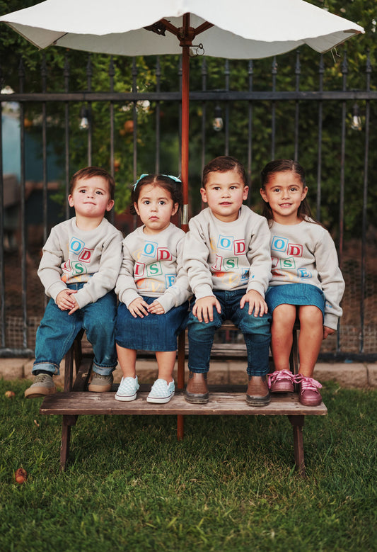 Kids God Is Love Sweater - oynx solomon collection