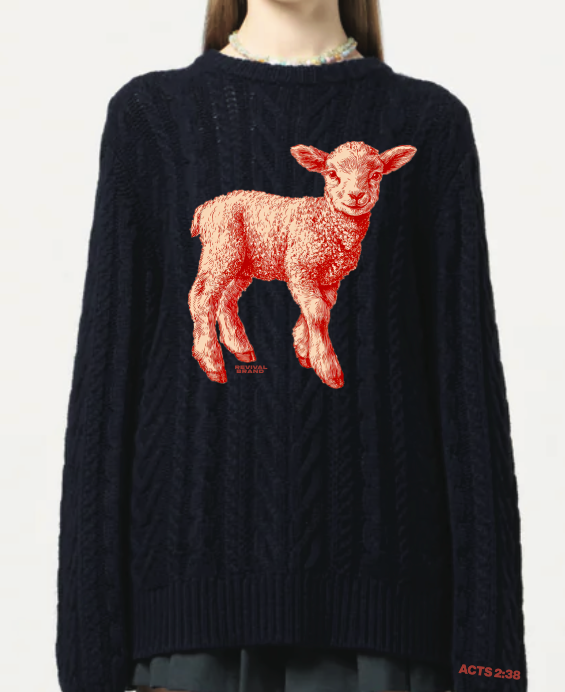 Knitted Lamb Christmas Sweater – Revival Brand