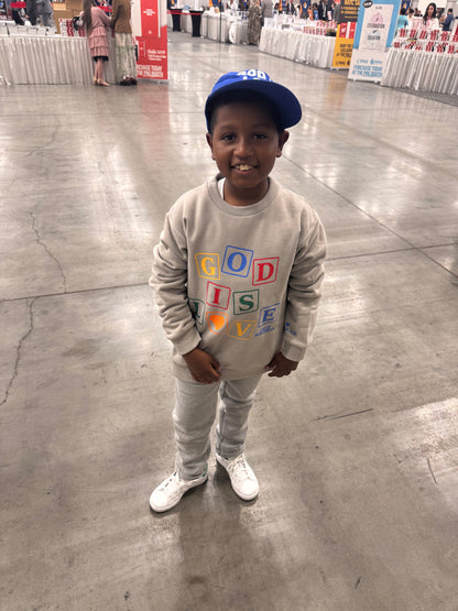 Kids God Is Love Sweater - oynx solomon collection