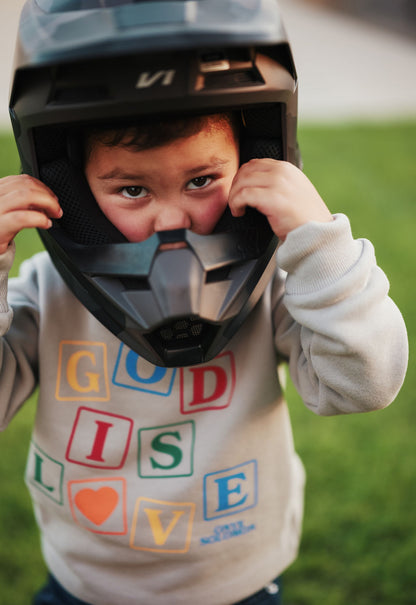 Kids God Is Love Sweater - oynx solomon collection